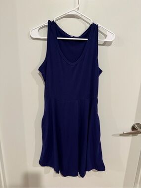 Sleeveless Navy Blue A-Line Dress